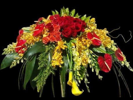 Tropical Medley casket spray