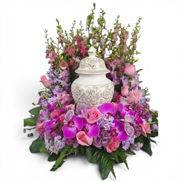 Blush and pinks urn wreath
