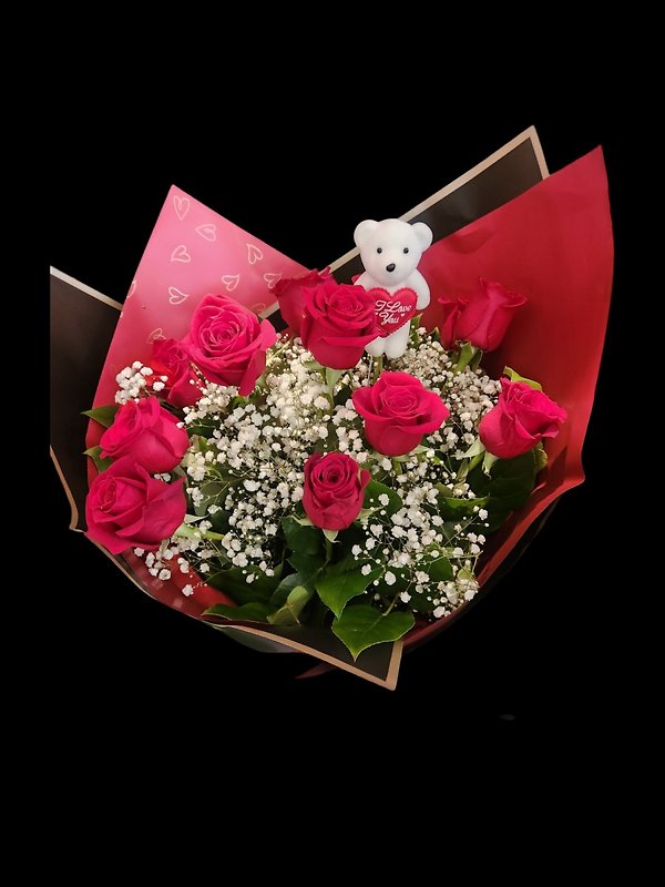 Valentines Day Dozen red rose Bouquet
