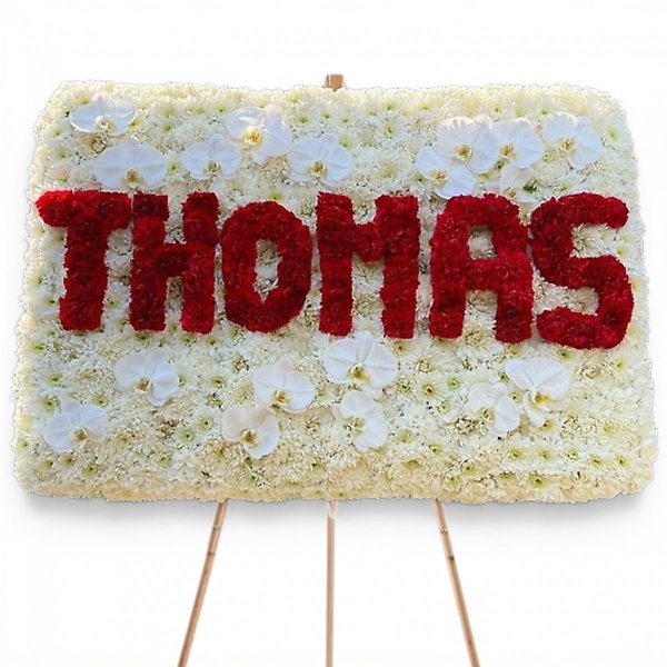 Floral banner with writing