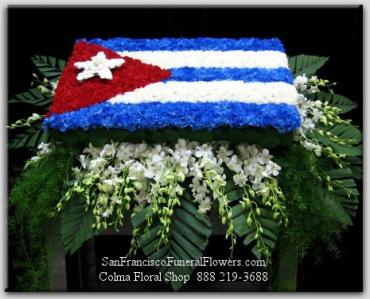 Cuban Flag Casket floral tribute