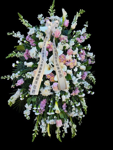Pink and white assortment standing spray