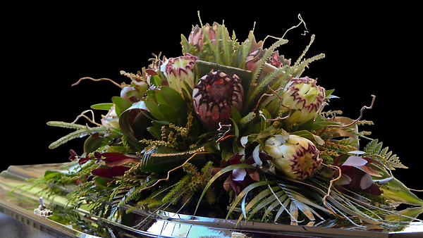 Protea casket spray