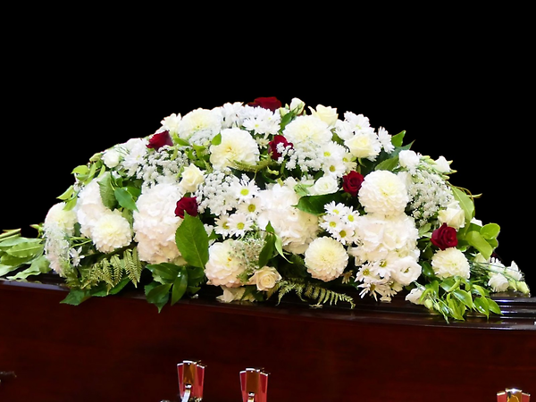 Serenity and love open casket spray