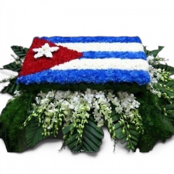Custom Flag Casket floral tribute