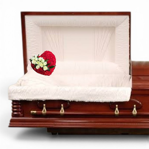 Inside casket heart accent