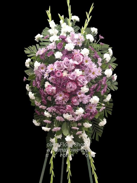 Purple and White Standing Spray