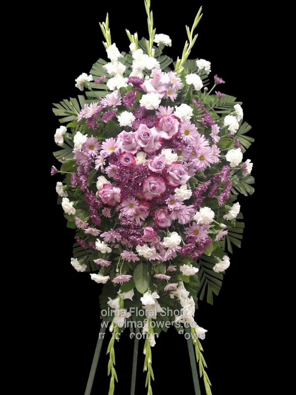 Purple and White Standing Spray