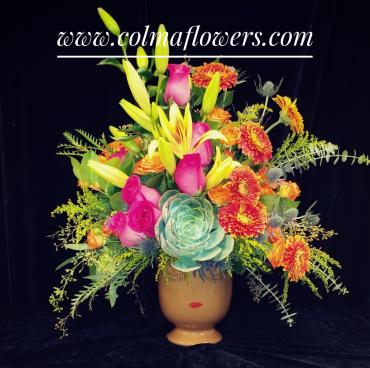 Succulent flower garden selfie vase