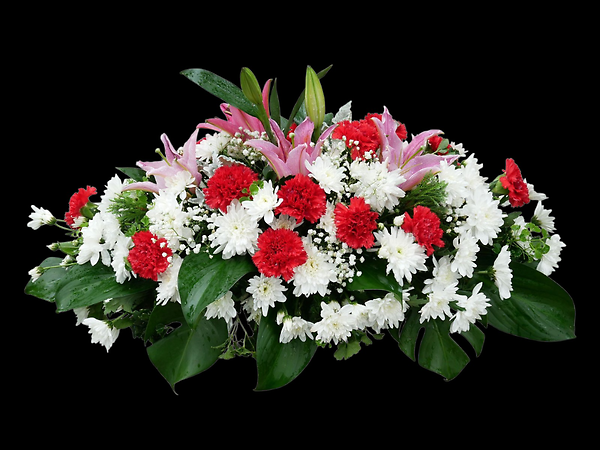 Lilies and love casket spray