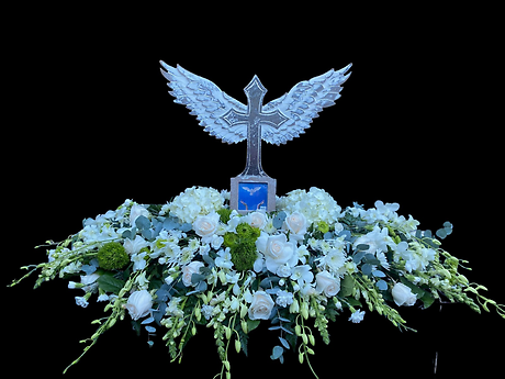 Solace Haven Cross photo frame  Memorial Arrangement
