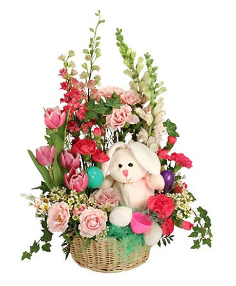 Bunny Blooms basket arrangement