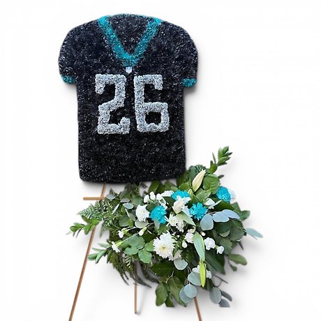 Custom Football Jersey Floral Tribute
