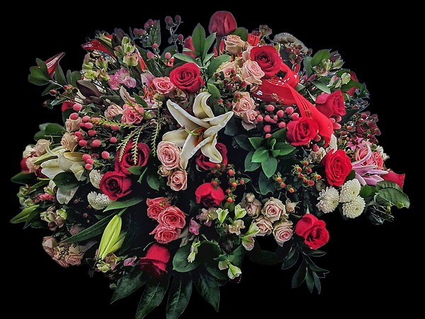 Sweet autumn casket spray