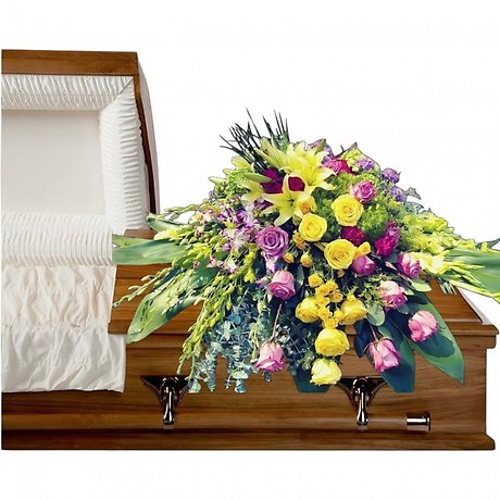 Mauve Sunshine Casket Spray