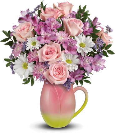 Spring Tulip Pitcher Bouquet