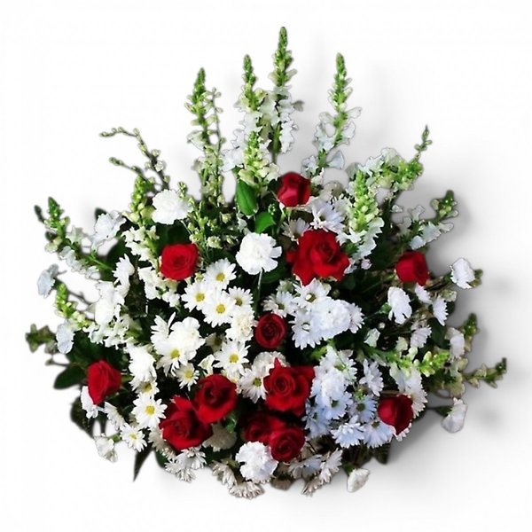 Red and white classic basket