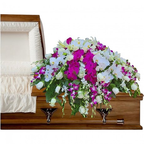 Amethyst Serenity Casket Spray