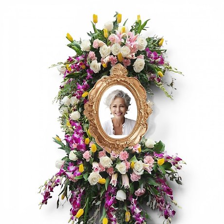 Crescent Picture Floral Tribute