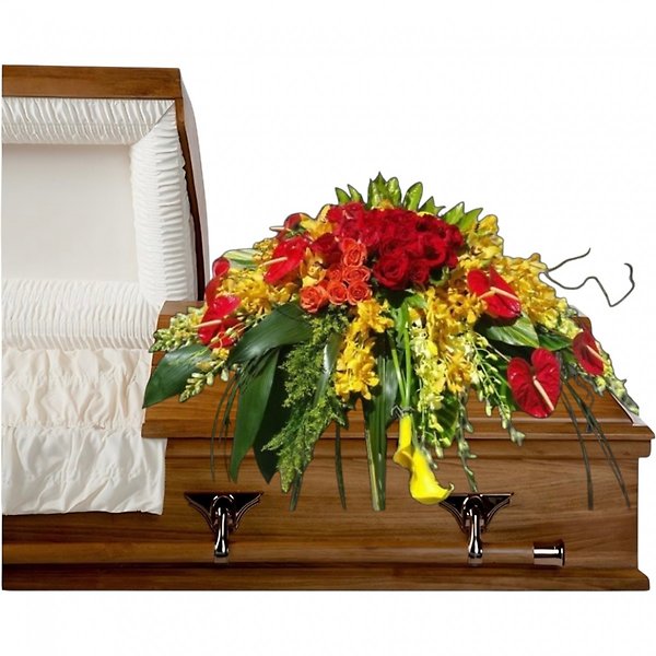 Tropical Medley casket spray