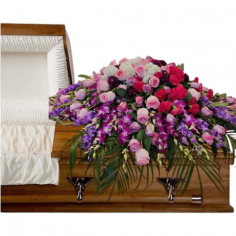 Fields of Fuschia Casket Spray