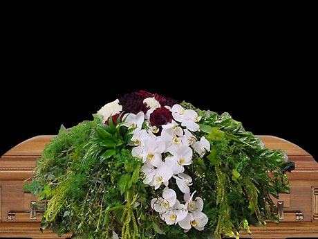 White Forest Casket Spray