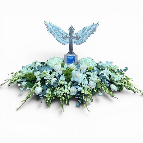 Solace Haven Cross photo frame  Memorial Arrangement