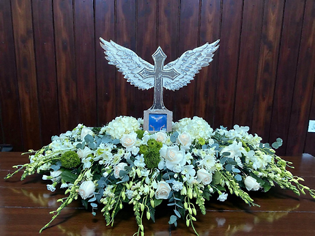 Solace Haven Cross photo frame  Memorial Arrangement