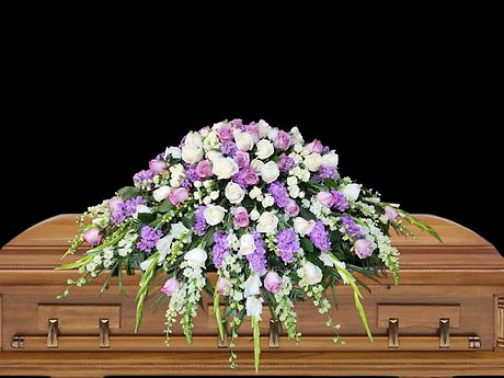 Lavender serenity casket spray