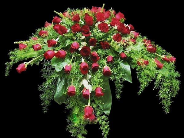 Red Rose Infinite love casket spray