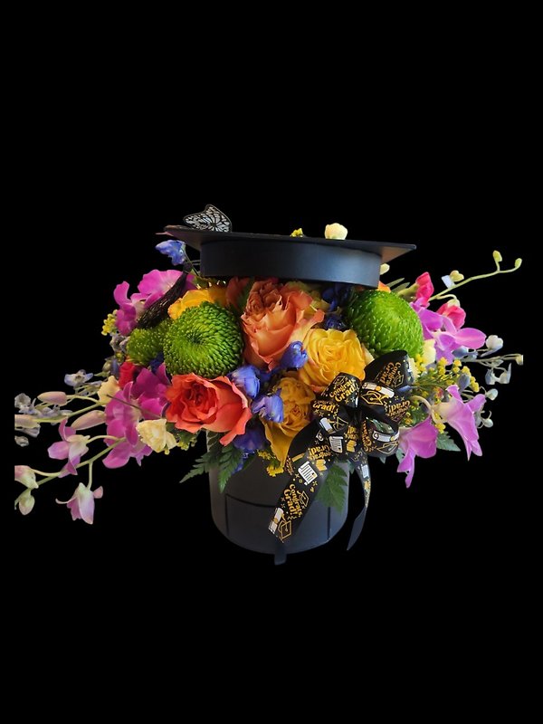 Graduation hat flowers
