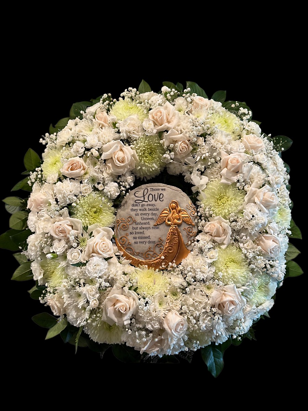 Sentiment Stone Floral wreath