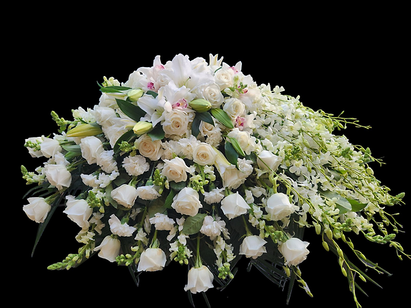 Serene whisper casket spray